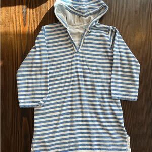 Samminis Kids Striped Light Blue and White Beach Tunic Kids Size Large